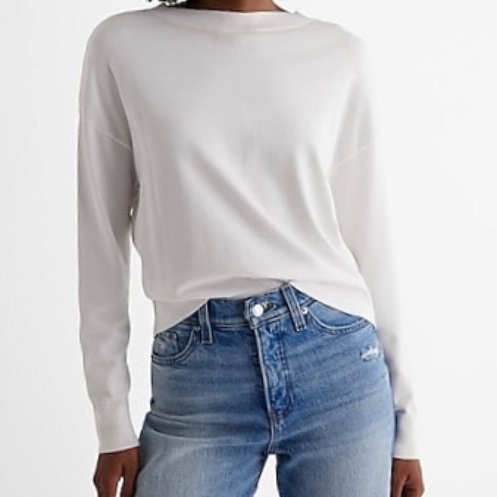 NWT EXPRESS | Women's Reversible Soft Sweater White Size XL